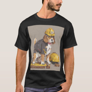 Bouwvakker Hond Beagle Meetlint Hout T-shirt