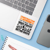 Bouwvakker Ik probeer het grappig te maken Sticker (Laptop met iPhone)