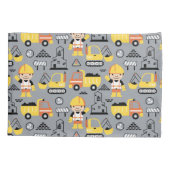 Bouwvakker Tipper Truck Digger Patroon Kussensloop (Achterkant)