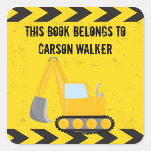 Bouwvoertuig Aangepast Kinder boek behoort tot Vierkante Sticker