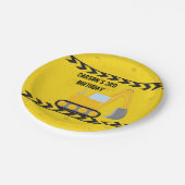 Bouwvoertuig Aangepaste kinderen op zaterdag Papieren Bordje (Gekanteld)