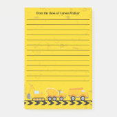 Bouwvoertuig Custom Kinder Yellow Lined Post-it® Notes (Voorkant)