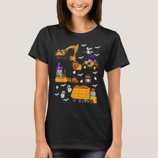 Bouwvoertuig Halloween Crane Truck Pumpkin T-shirt