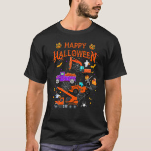 Bouwvoertuig Halloween Crane Truck Pumpkin T-shirt
