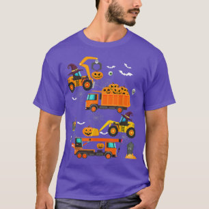 Bouwvoertuig Halloween Crane Truck Pumpkin T-shirt