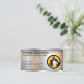 Bouwvoertuig Logo | Metaal Visitekaartje (Staand voorkant)