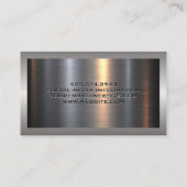 Bouwvoertuig Logo | Metallic Industrial Visitekaartje (Achterkant)