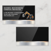 Bouwvoertuig| Metaal | Zwart gloss Visitekaartje (Voorkant / Achterkant)