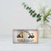 Bouwvoertuig | Rand staal Visitekaartje (Staand voorkant)