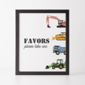 Bouwvoertuig Verjaardag gunsten teken Poster