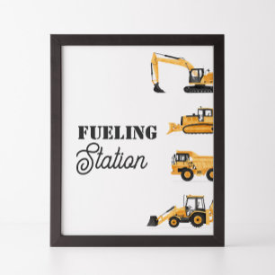 Bouwvoertuig Verjaardag Tankstation teken Poster