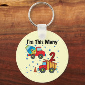 Bouwvoertuigen 2e verjaardag cadeaus sleutelhanger (Voorkant)
