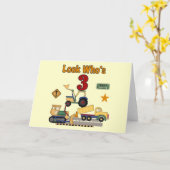 Bouwvoertuigen 3e verjaardag Tshirts Kaart (Gele Bloem)