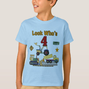 Bouwvoertuigen 4e verjaardag overhemden t-shirt