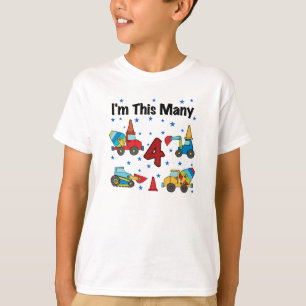 Bouwvoertuigen 4e verjaardag T-shirts