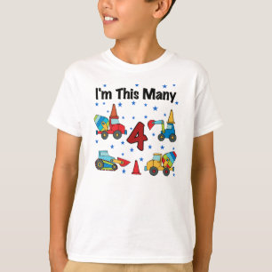 Bouwvoertuigen 4e verjaardag T-shirts