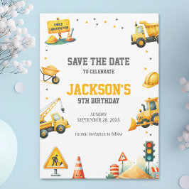 Bouwvoertuigen Dump Truck Graafmachine Bulldoz Save The Date