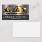 Bouwvoertuigen | Metallisch marmer Visitekaartje (Voorkant / Achterkant)