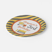 Bouwvrachtwagen Verjaardagsfeestdocument Borden Papieren Bordje (Gekanteld)