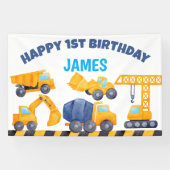 Bouwvrachtwagen, verjaardagsfeestje spandoek (Horizontaal)