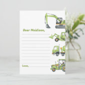 Bouwvrachtwagen Verjaardagstijd Capsule Note Kaart (Staand voorkant)