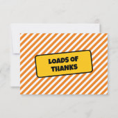 Bouwvrachtwagenpartij Bedankkaart (Achterkant)