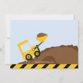 Bouwvrachtwagens Birthday Party for boys Kaart (Achterkant)