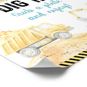 Bouwvrachtwagens Graaf in Verjaardag Voedsel Teken Poster (Hoek)