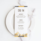 Bouwvrachtwagens Verjaardagsfeest Menu