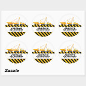 Bouwvrachtwagens Verjaardagsfeestje Favor Sticker (Vel)