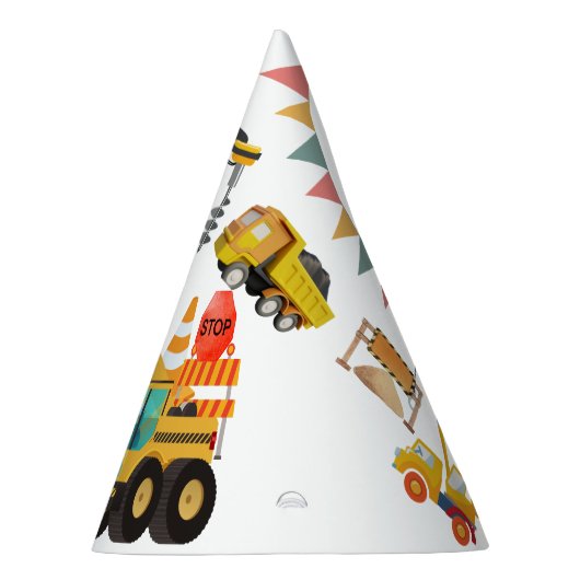 Bouwvrachtwagens | Verjaardagsfeestje voor kindere Feesthoedjes (Rechts)