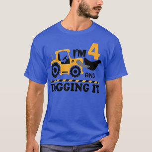 Bouwwagen Het is mijn vierde verjaardag 4 jaar oud T-shirt