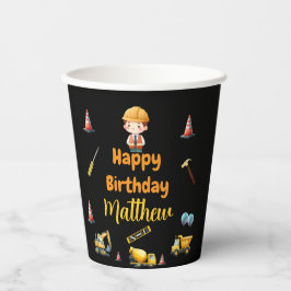 Bouwwagen kids verjaardag Papieren beker