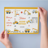 Bouwwagen Verjaardag Chip Bag Wrapper Flyer (Hand)