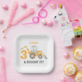 Bouwwagen Verjaardagsfeest Papier Bord (Feest)