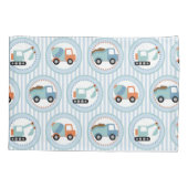 Bouwwagens - Cute Blue White Kussensloop (Achterkant)