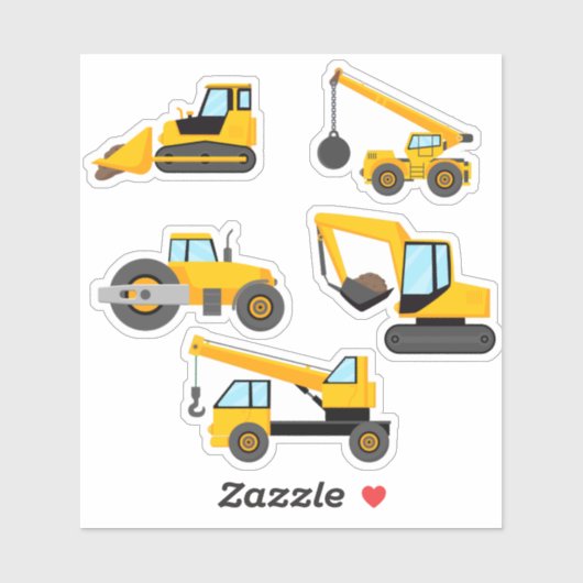 Bouwwagens Sticker (Vel)