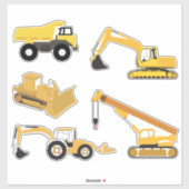 Bouwwagens Sticker (Vel)