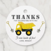 Bouwwagens Verjaardag Bedankjes Labels (Achterkant)