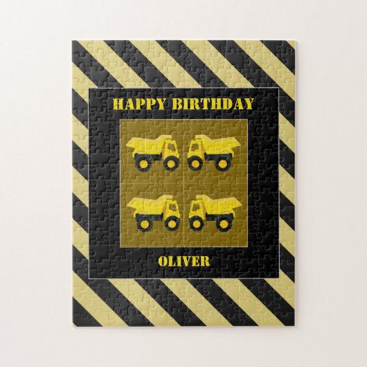Bouwwagens Verjaardag Legpuzzel (Verticaal)
