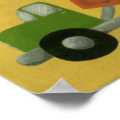 Bouwwerf Dump Truck Kinderkamer Kunst Poster (Hoek)