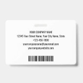 Bouwwerf ID Logo Streepjescode Blauw Sjabloon Badge (Achterkant)