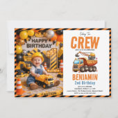 Bouwwerf Kipkar Bouwvakker 2e Verjaardag Kaart (Voorkant)