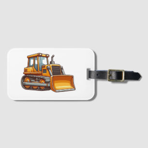 Bouwwerk/bulldozer Bagagelabel