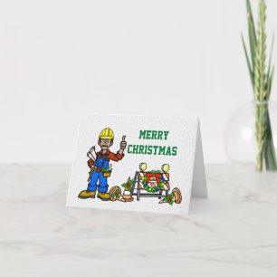 Bouwwerk of Wegbouwkunde kerstkaart Kaart