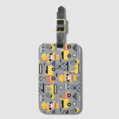 Bouwwerker Kipper Truck Graafmachine Patroon Bagagelabel (Voorkant (verticaal))