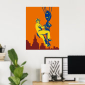 bouwwerker op het type haak-hefinrichting poster (Thuiskantoor)