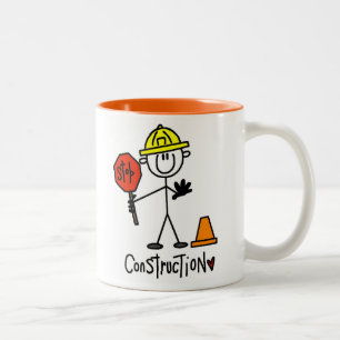 Bouwwerker Stickfiguur Tweekleurige Koffiemok