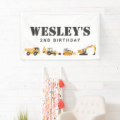 Bouwwerktuigen Jongen Verjaardag Spandoek (Insitu)