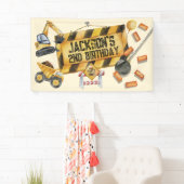 Bouwwrak bal verjaardagsfeestje spandoek (Insitu)